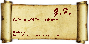 Gáspár Hubert névjegykártya